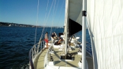 sailing on Jacks boat "romancing the wind"