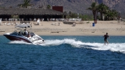 made new friends at playa algodonas, two young boys had fun on theri wakeboat and invited us to join.