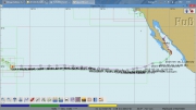 Our track, the waypoints mark our midday position